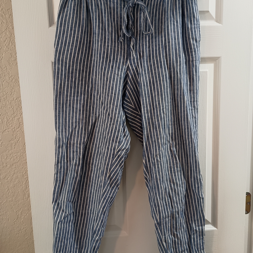 beachlunchlounge Blue and White Striped Pants